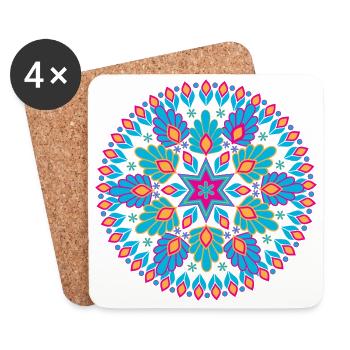Diwali Mandala - Gift Idea - Coasters (set of 4) - white - Front