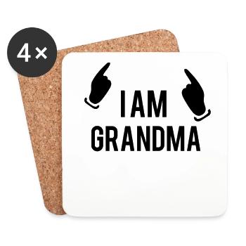 I am grandma - Coasters (set of 4) - white - Front