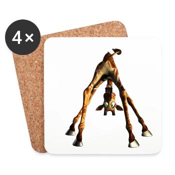 Funny cute giraffe - Coasters (set of 4) - white - Front
