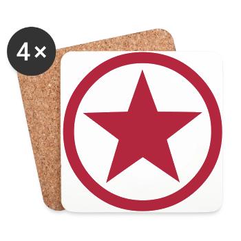 Star Inside Circle - Untersetzer (4er-Set) - Weiß - Vorne