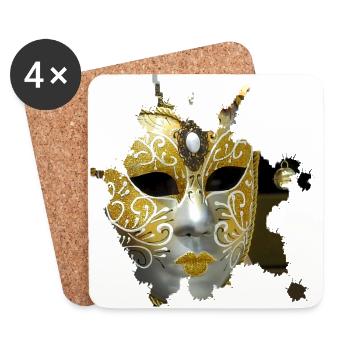 Mysterious mask for the carnival in Venice - Coasters (set of 4) - white - Front