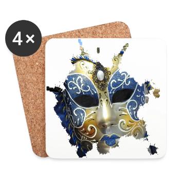 Mask for every masked ball at Carnival in Venice - Coasters (set of 4) - white - Front