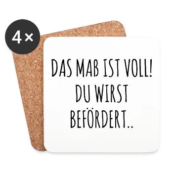 Das Maß ist voll du wirst befördert - Untersetzer (4er-Set) - Weiß - Vorne
