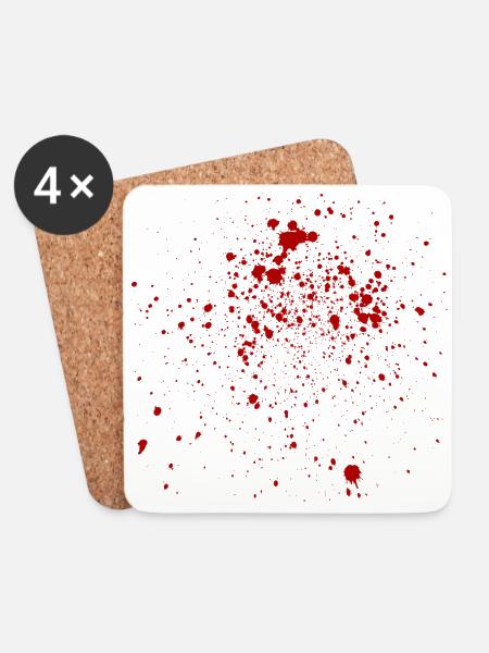 Blood - Blut - Untersetzer (4er-Set) - Weiß