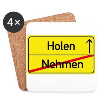 trier dialekt ortsschild trier platt geschenk - Untersetzer (4er-Set) - Weiß - Vorne