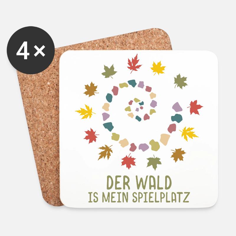 Waldkinder - Der Wald ist mein Spielplatz - Untersetzer (4er-Set) - Weiß