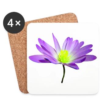 zauberhafte violette Blume, Blüte, Natur - Untersetzer (4er-Set) - Weiß - Vorne