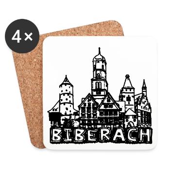 Biberach Skyline - Dessous de verre (lot de 4) - blanc - Devant