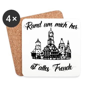 Biberacher Schützenfest - Dessous de verre (lot de 4) - blanc - Devant