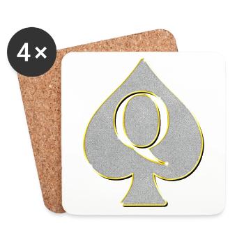 Queen of Spades Bling Bling trinket - Coasters (set of 4) - white - Front