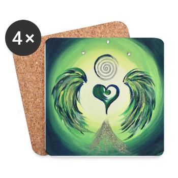 Heart Angel of Trauma Resolution - Coasters (set of 4) - white - Front