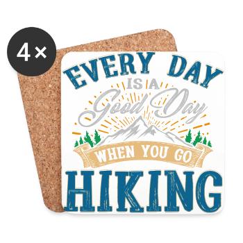 Wanderlust Hiking Nature lovers gift - Coasters (set of 4) - white - Front