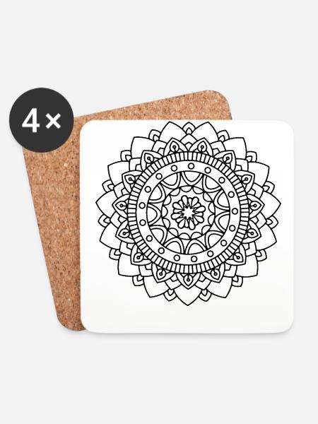Mandala - Coasters (set of 4) - white