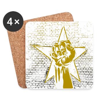Graffiti Fist Power Streetwear Street art gift - Coasters (set of 4) - white - Front