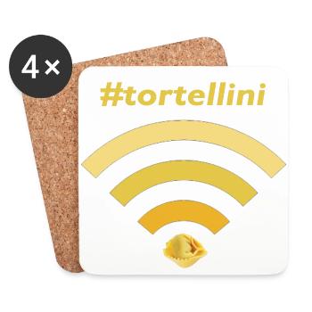 wifi tortellini - Coasters (set of 4) - white - Front