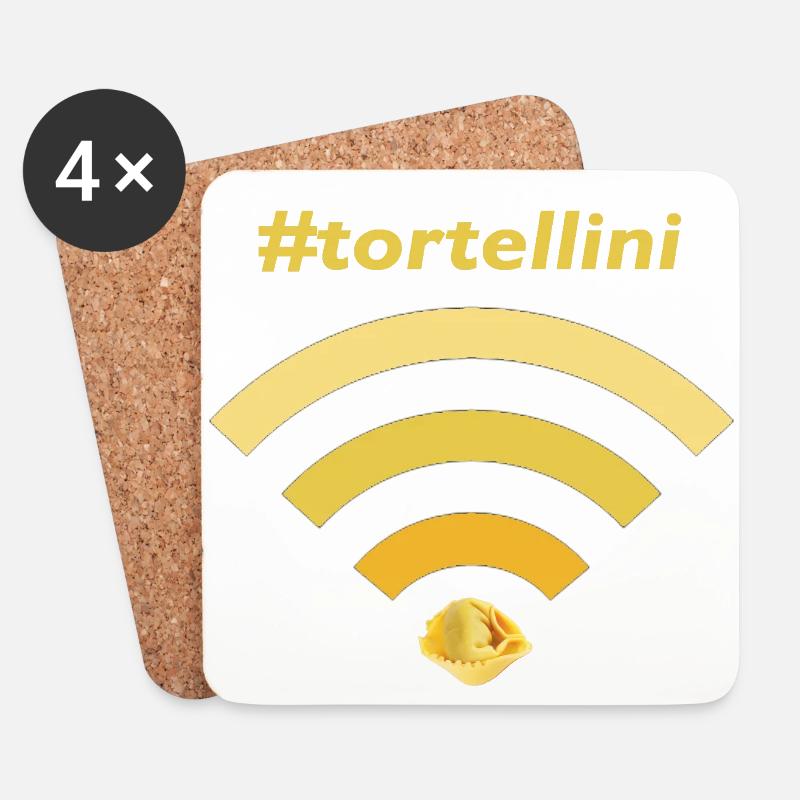 wifi tortellini - Untersetzer (4er-Set) - Weiß