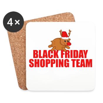 Weihnachten Black Friday Shopping Team - Geschenk - Untersetzer (4er-Set) - Weiß - Vorne