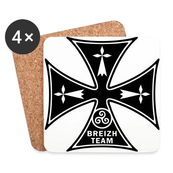Breizh Hermelin Quer Triskel - Untersetzer (4er-Set) - Weiß - Vorne
