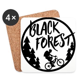 Black Forest Bike - Untersetzer (4er-Set) - Weiß - Vorne