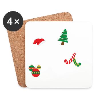 Weihnachten Dear Santa I can explain -Geschenkidee - Untersetzer (4er-Set) - Weiß - Vorne