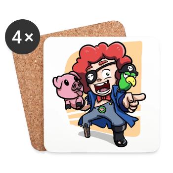 Funny Pirate - Untersetzer (4er-Set) - Weiß - Vorne