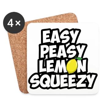 Easy peasy lemon squeezy - Gaming Spruch - Untersetzer (4er-Set) - Weiß - Vorne