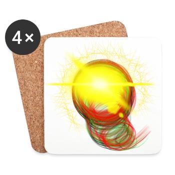Flash of light neon ball flash abstract art - Coasters (set of 4) - white - Front