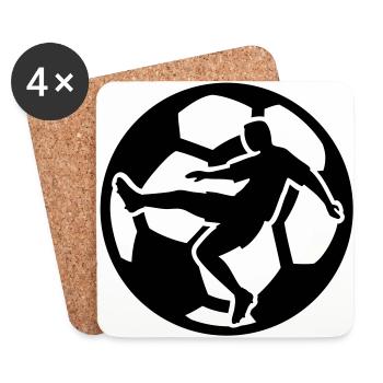 Fußball Fußballer Fallrückzieher Fußballmannschaft - Untersetzer (4er-Set) - Weiß - Vorne