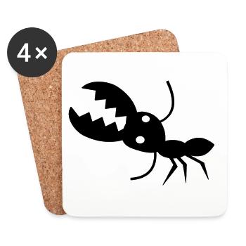 Ant Ants FAN - Coasters (set of 4) - white - Front