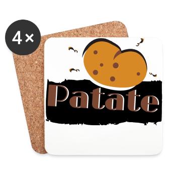 patate - Dessous de verre (lot de 4) - blanc - Devant