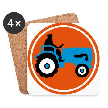bauer_mit_traktor_032013_a_3c - Coasters (set of 4) - white - Front