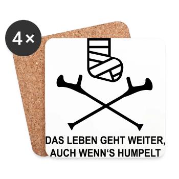Gipsbein - Untersetzer (4er-Set) - Weiß - Vorne
