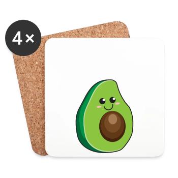 Avocado Avo Partner Couple Friends - Gift Idea - Coasters (set of 4) - white - Front