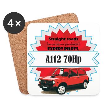 A112 - straight roads - Coasters (set of 4) - white - Front