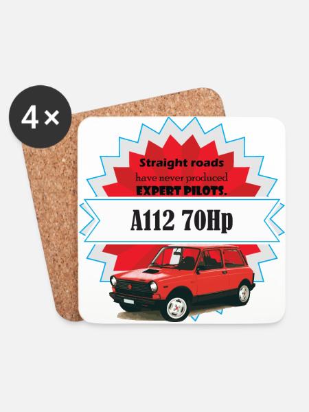 A112 - straight roads - Coasters (set of 4) - white