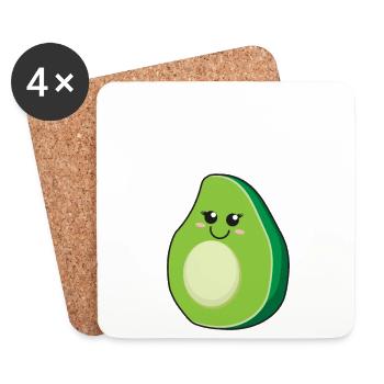 Avocado Cado Partenaires Couple d’amis - Idée cadeau - Dessous de verre (lot de 4) - blanc - Devant