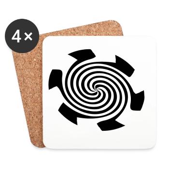 Spiral hypnosis hypnotic hallucination - Coasters (set of 4) - white - Front