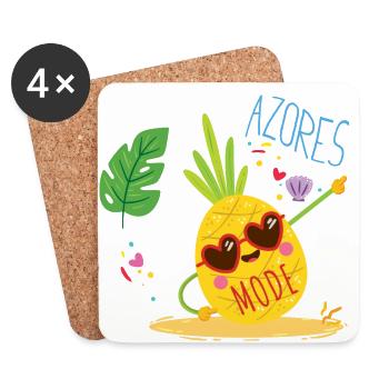 Azores Fashion Azores Mode Portugal Pineapple Summer - Coasters (set of 4) - white - Front
