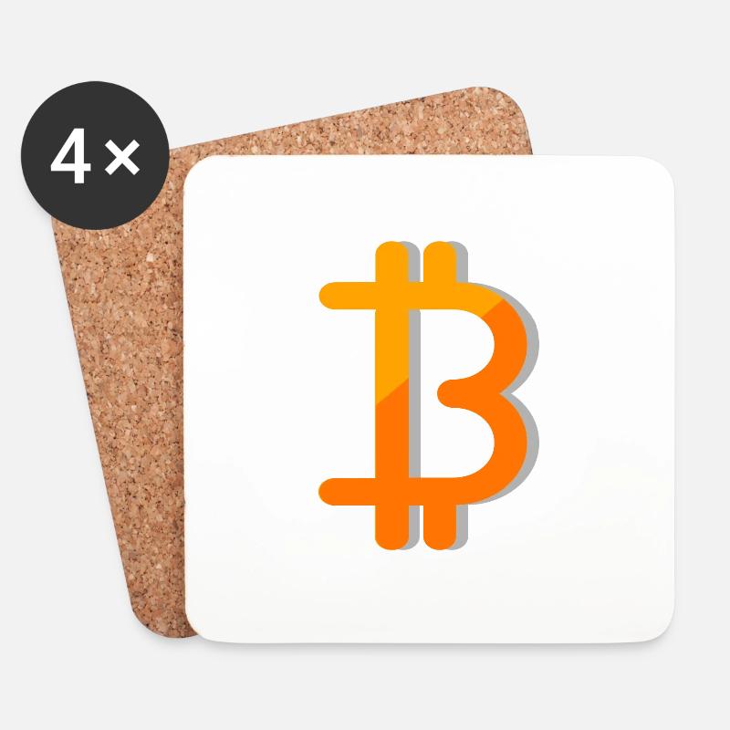 bitcoin - Untersetzer (4er-Set) - Weiß