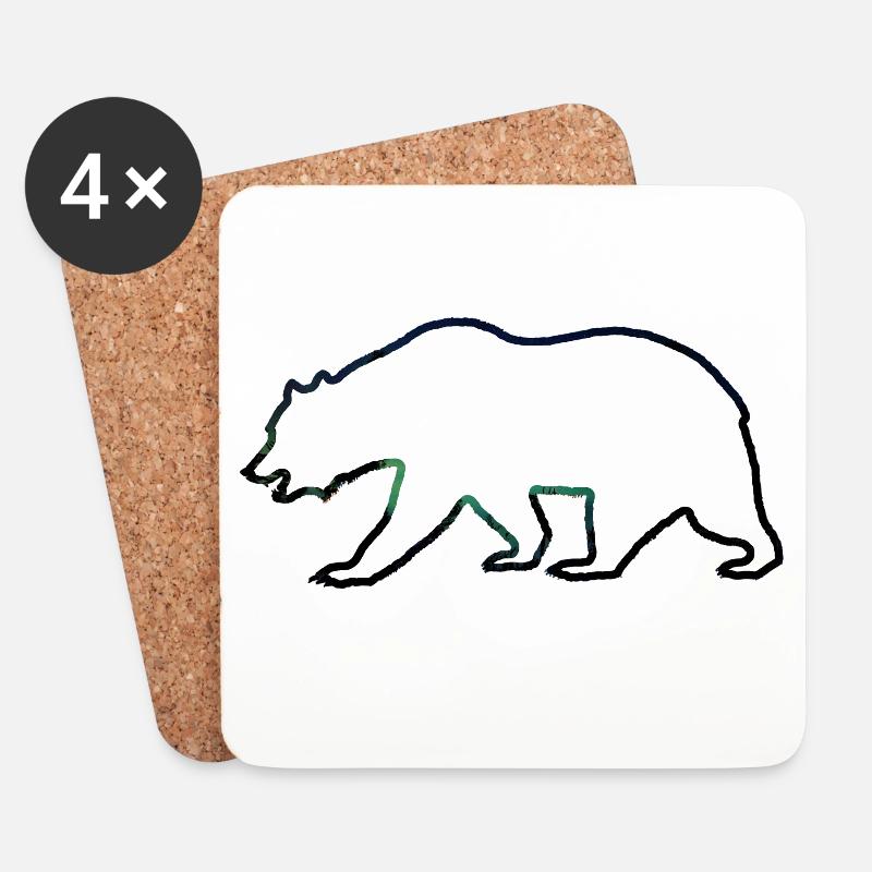 Bär - Untersetzer (4er-Set) - Weiß