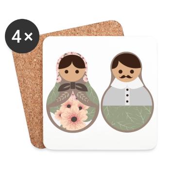 Russia Lovers Matryoshka Dolls Gift - Coasters (set of 4) - white - Front