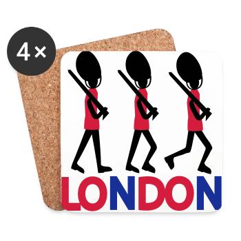 LONDON Text Königin Wache - Untersetzer (4er-Set) - Weiß - Vorne