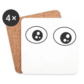 Eyes of the eyesight object - Coasters (set of 4) - white - Front