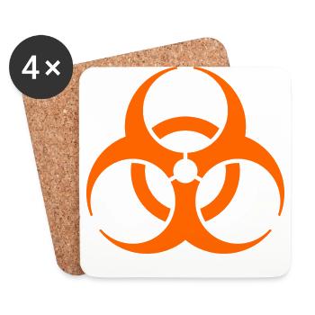 Biohazard symbol Orange Auf dem Herzen - Untersetzer (4er-Set) - Weiß - Vorne