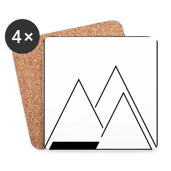 montagnes - Dessous de verre (lot de 4) - blanc - Devant