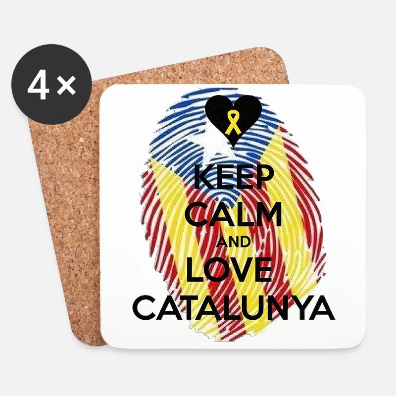 Bleib ruhig und liebe Catalunya - Untersetzer (4er-Set) - Weiß