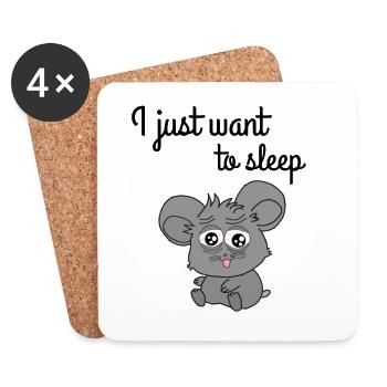 Je veux juste dormir! Je veux juste dormir - Dessous de verre (lot de 4) - blanc - Devant