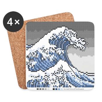 The Great Wave Off Knittingawa - Coasters (set of 4) - white - Front