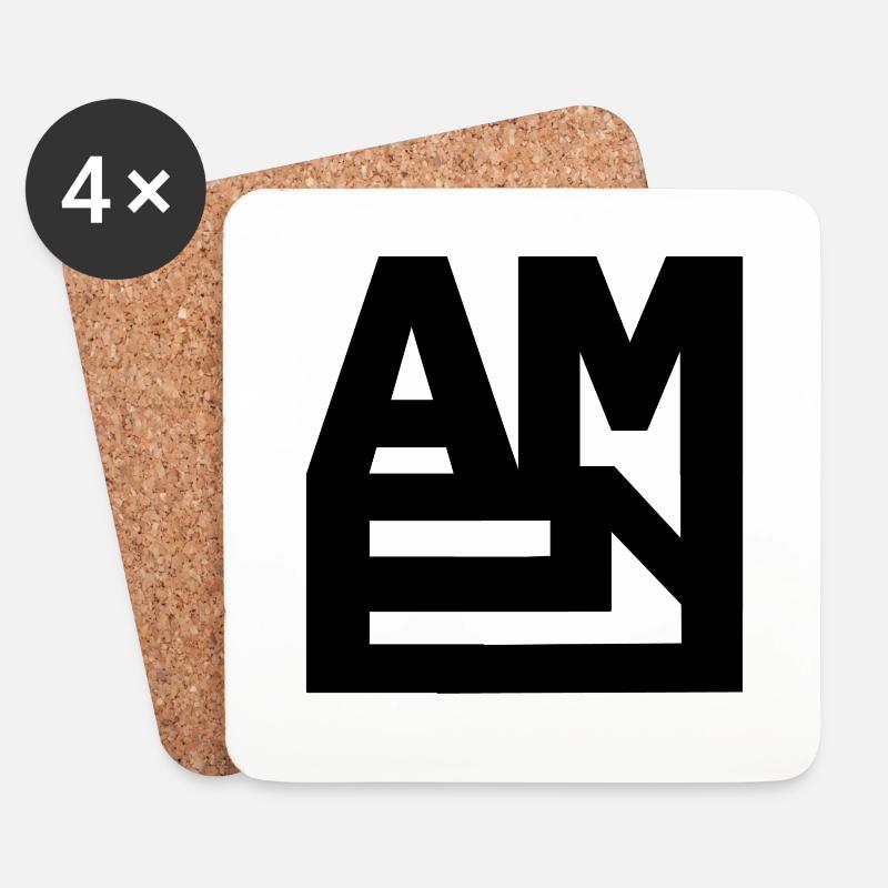 Amen 3N - Untersetzer (4er-Set) - Weiß