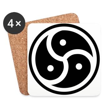 Triskele - Man Woman BDSM Lover Gift - Coasters (set of 4) - white - Front